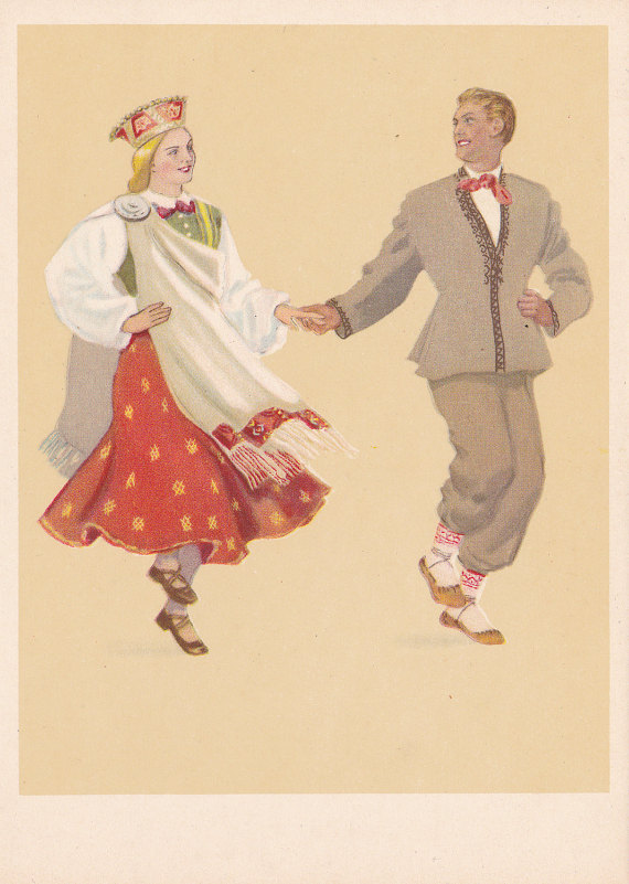 Latvia traditional dance postcard (1957)
Listed on Etsy: https://www.etsy.com/listing/494832326/