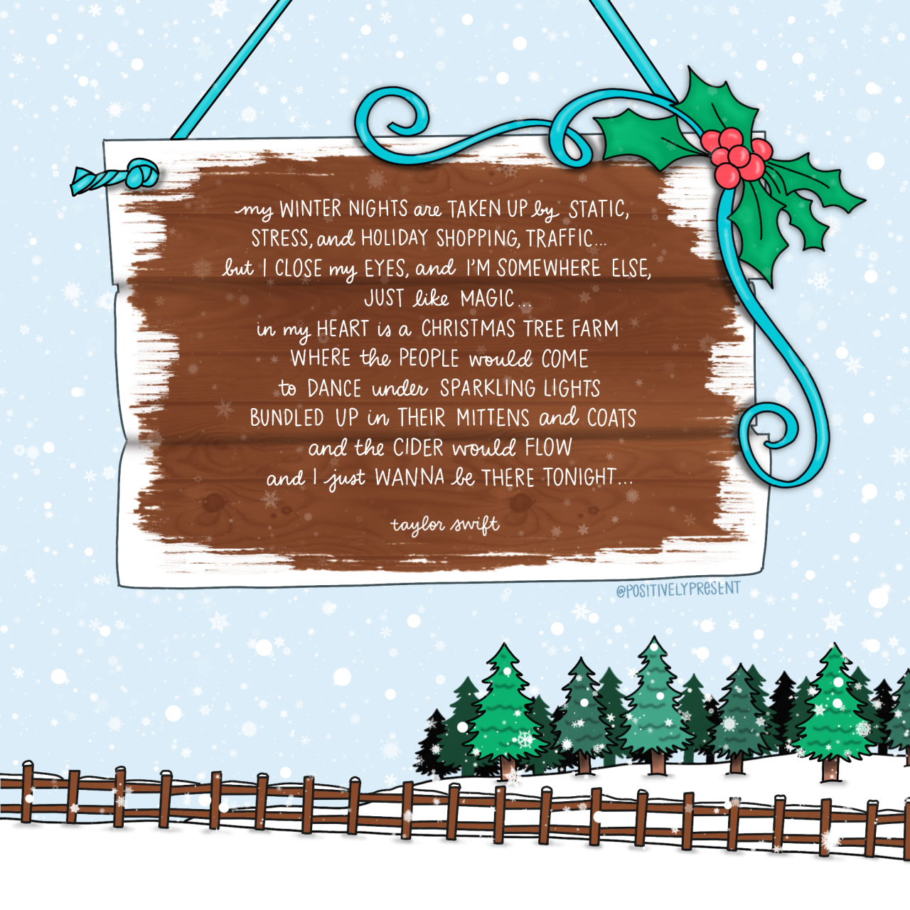 Positively Present At Taylorswift Christmas Tree Farm Lyrics
