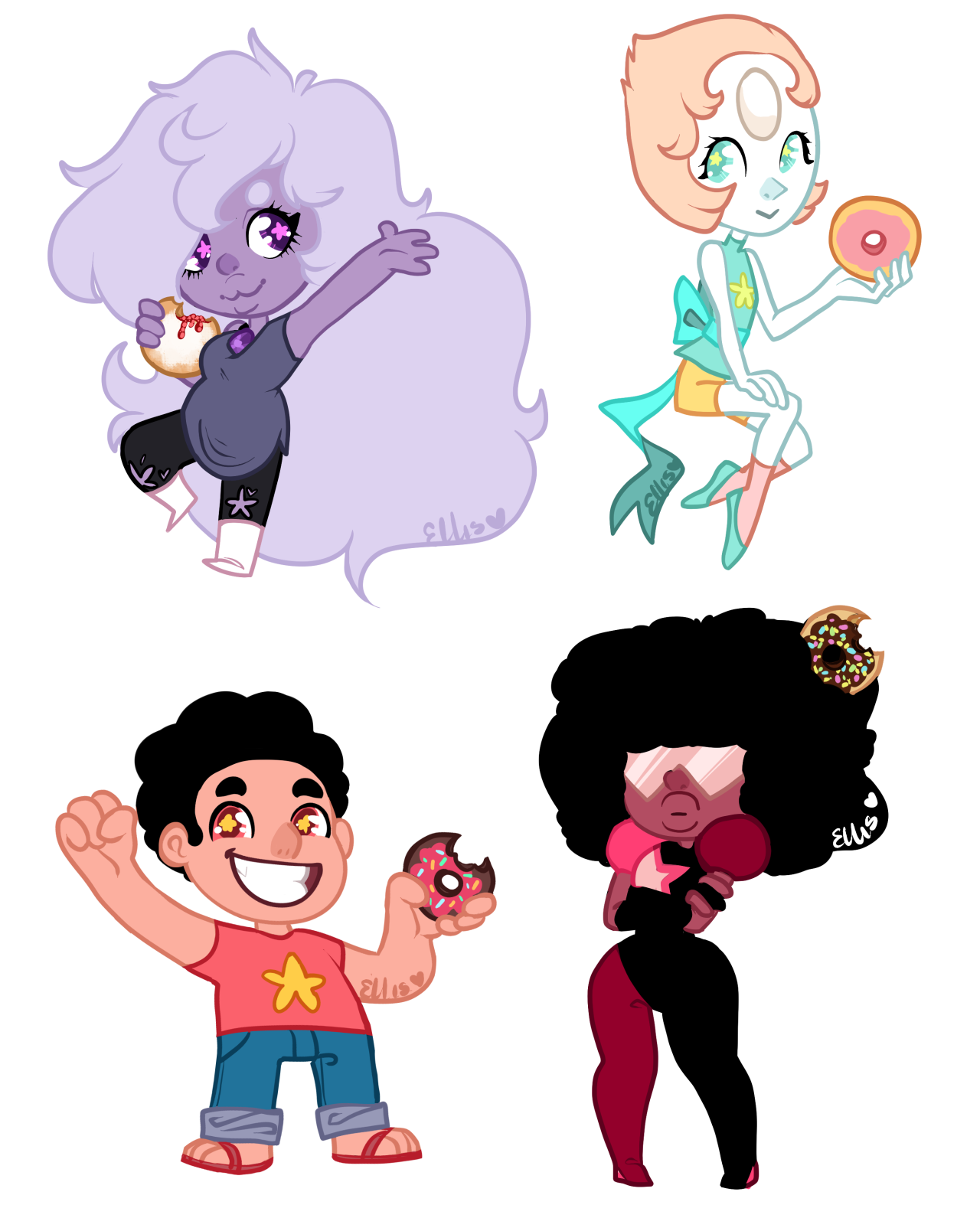 A Hipster Art Blog, Some steven universe chibis I just finished!