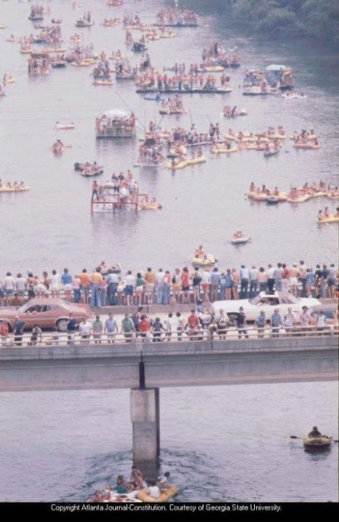 The Ramblin’ Raft Race on the Chattahoochee River was a...