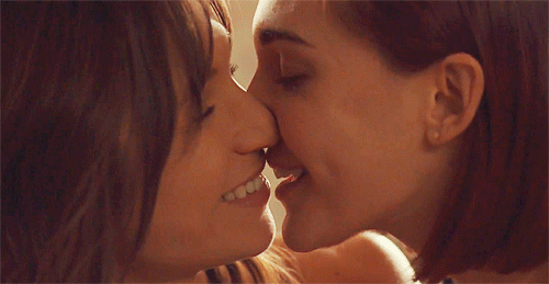 Sensual Lesbian Kiss.