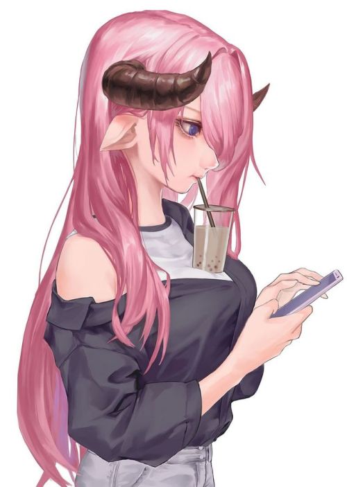 Anime character with pink hair