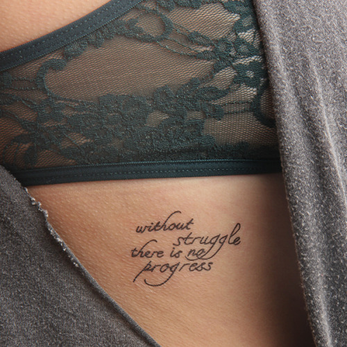“Without struggle there is no progress” temporary tattoo, get it... english tattoo quotes;without struggle there is no progress;temporary;quotes