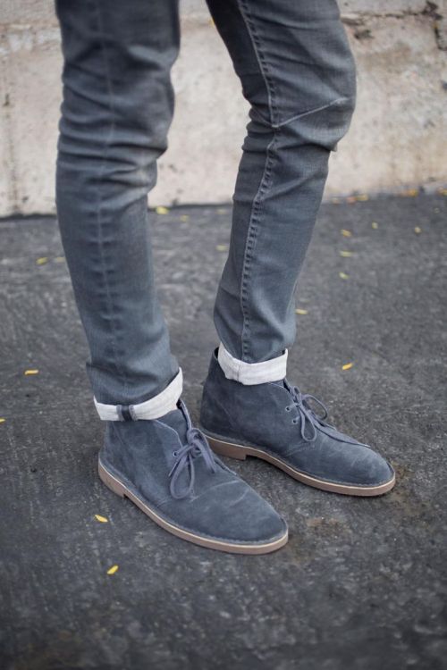 thedappermatter:Suede deser boots