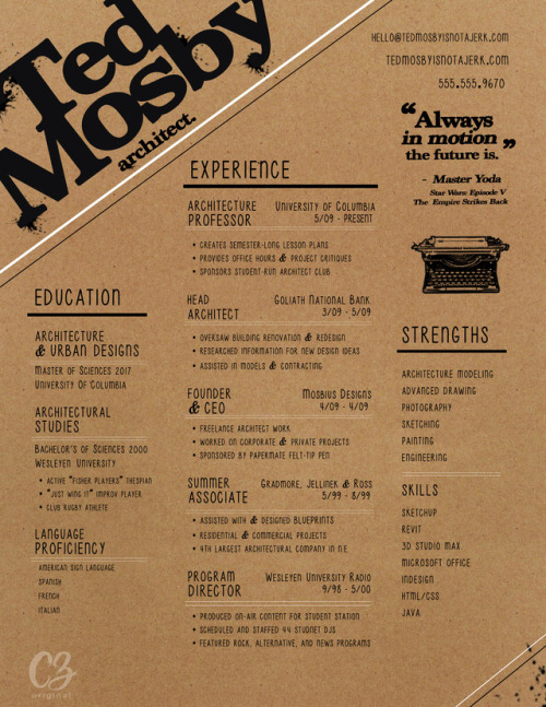 resume design on Tumblr