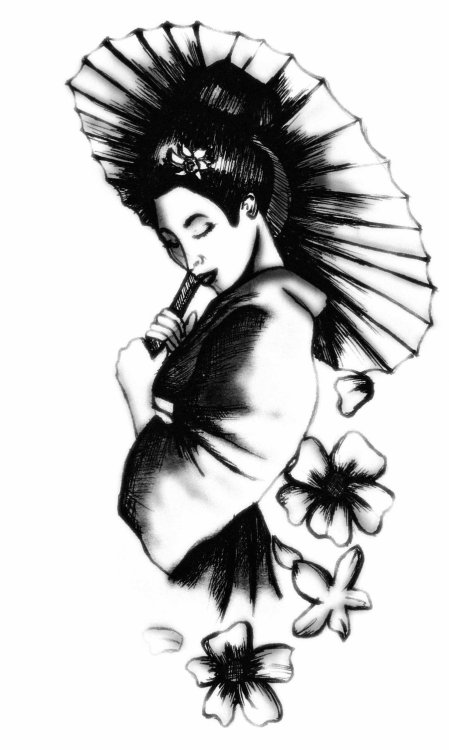 geisha tattoo on Tumblr