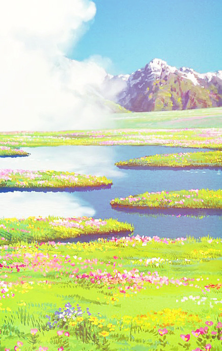 aprettyfire:Ghibli Scenery iPhone backgrounds for anon