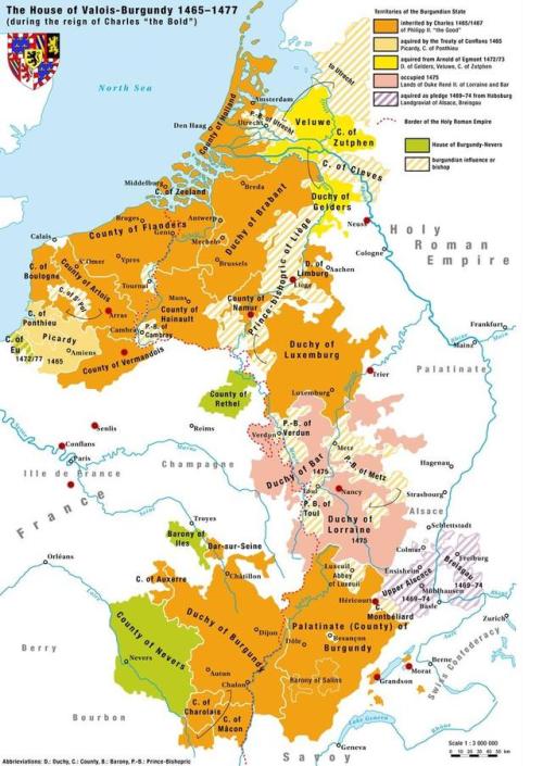 mapsontheweb:Map of Burgundian possession before its collapse,...