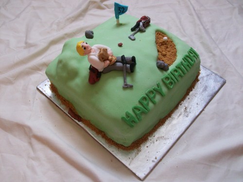 Golf Cake. The cake is a vanilla sponge filled with raspberry...