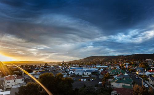 Rooftop view of Hobart, Mount Morrison Garden in Ross and the...