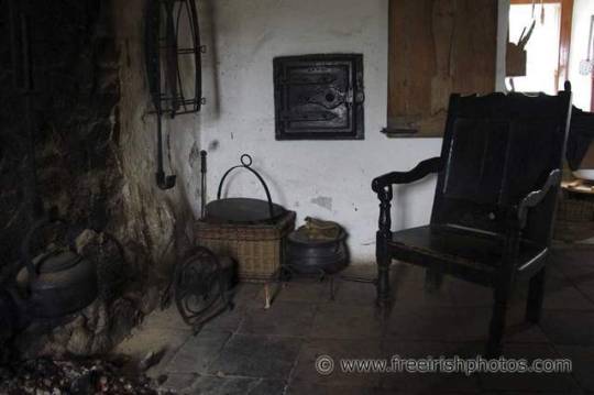 Stock image of Irish cottage house with white painted walls
