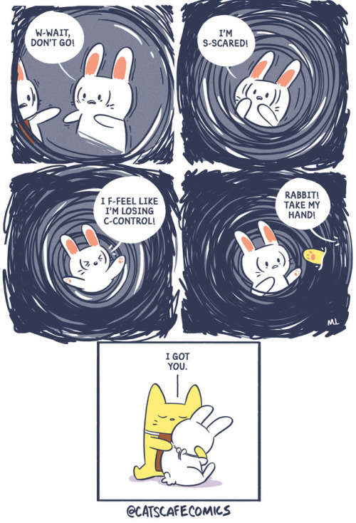 catscafecomics:When Worry Strikes - Panic attacks are scary...