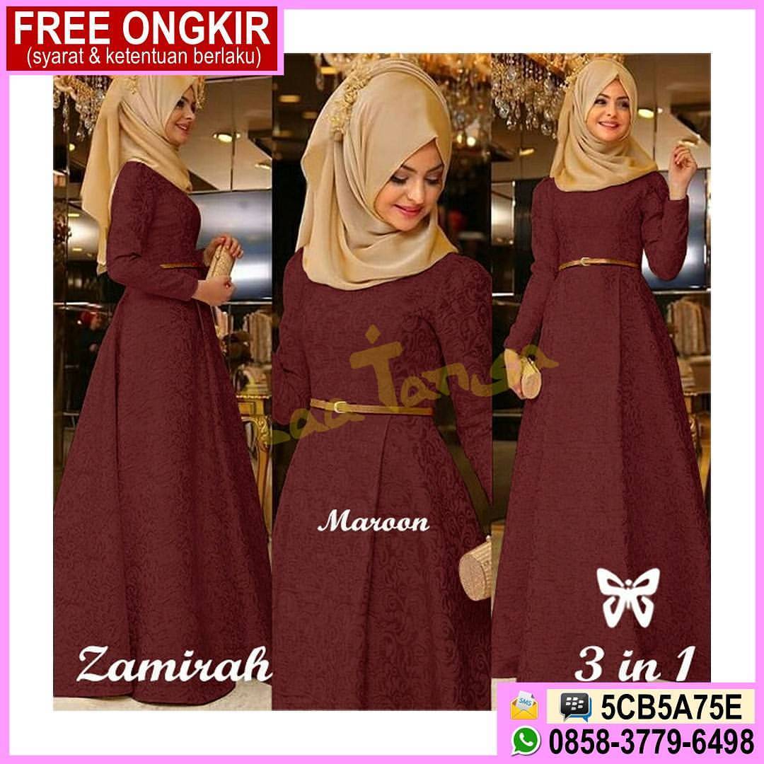 Toko Baju Muslim Terbaru — Dress Zamirah Maroon Baju 