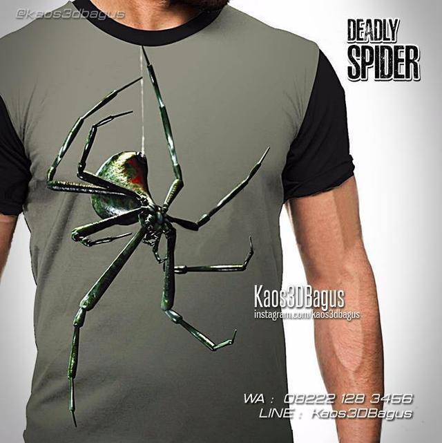  Kaos 3D Bagus   Kaos  LABA LABA Kaos  SPIDER Kaos3D Deadly 