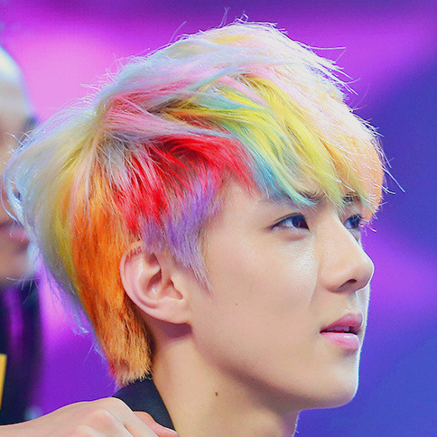 exo sehun rainbow hair | Tumblr