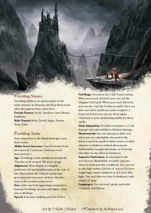 dnd-5e-homebrew:Fetchling Race by firebringeraxel