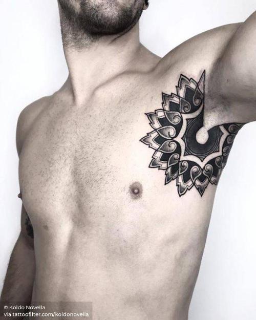 By Koldo Novella, done at 48920 Tattoo Shop, Portugalete.... armpit;facebook;koldonovella;mandala;medium size;sacred geometry;of sacred geometry shapes;twitter