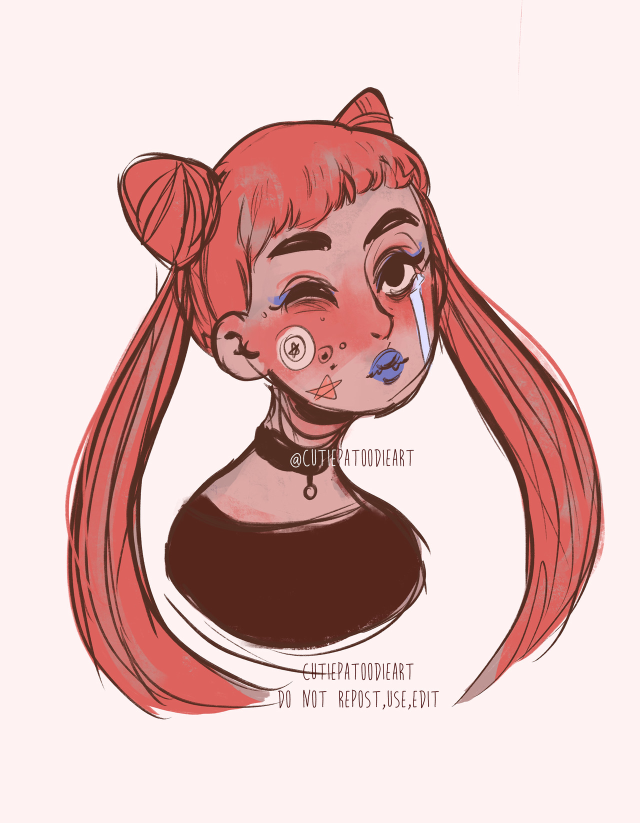 Josipa Joey Id Drawing Portrait Sketch Of A Girl With Pink