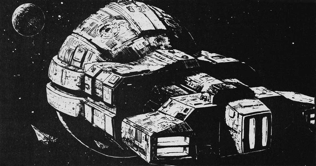 Maneuvering ships in Starfire (William H Keith illustration, Nexus 10, Task Force Games, Oct 1984)