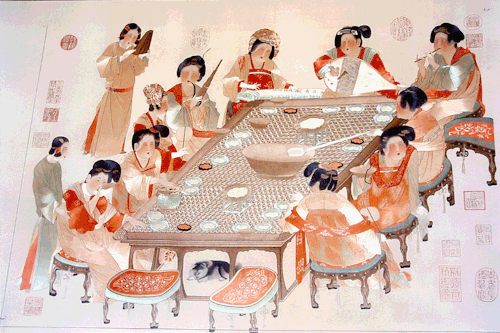 dressesofchina:Cartoon drawings of Tang-dynasty paintings and...