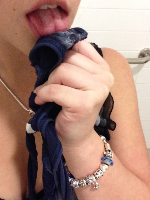 s-blackandwhitelies:Had to taste my soaking wet panties at...