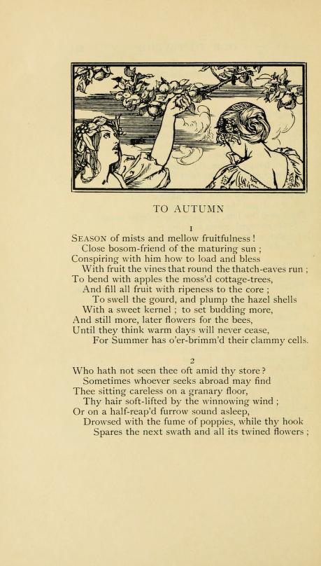 English Idylls — To Autumn By John Keats From Poems By John