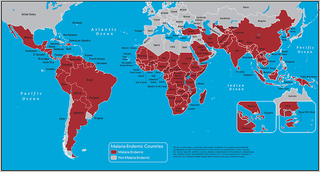 CDC Malaria Map. - Maps on the Web