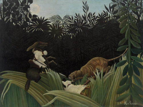 the-barnes-art-collection:Scouts Attacked by a Tiger...