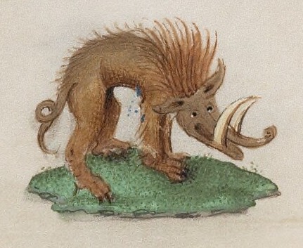 mediumaevum:Funky beasts from a Book of Hours attributed to an...