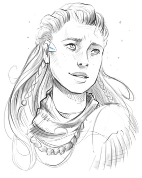 shien-art:-Aloy, despite the Nora-Just a quick doodle in...