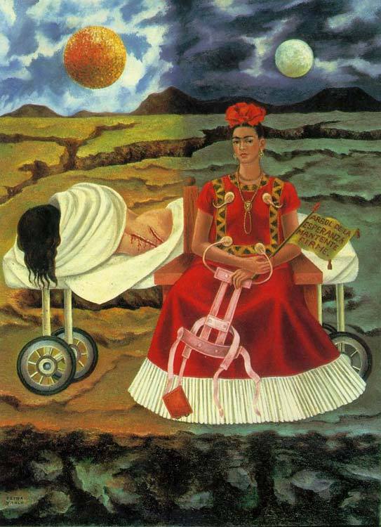 artist-frida:
â€œ Tree of Hope, Remain Strong, 1946, Frida Kahlo
Medium: oil,masonite
https://www.wikiart.org/en/frida-kahlo/tree-of-hope-remain-strong-1946
â€