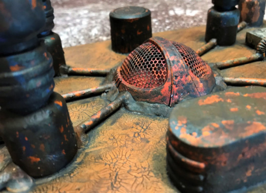 16 Sci Fi plant scratch build complete on mat, center close up