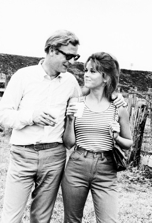 mattybing1025:Michael Caine and Jane Fonda on the set of Hurry...