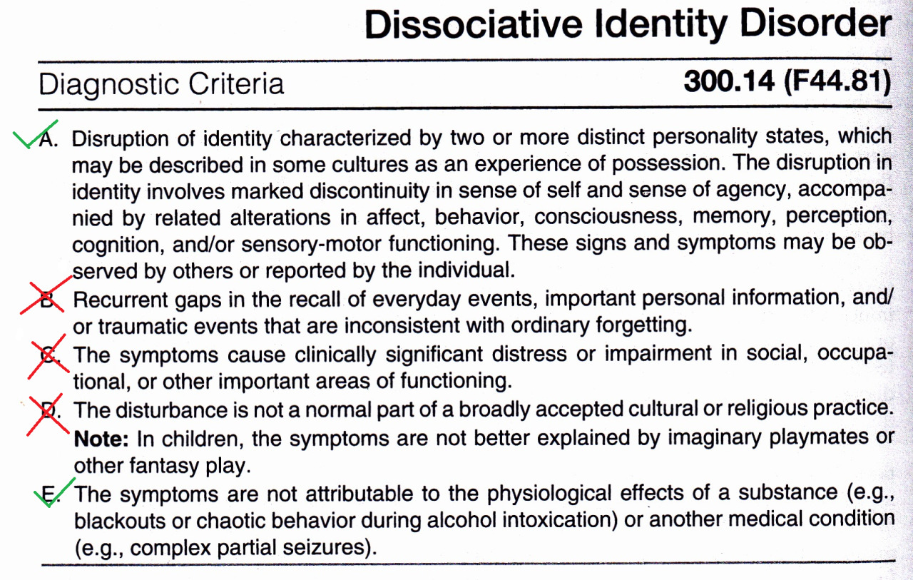 Our Multiple System Based on DSM-5 Criteria...