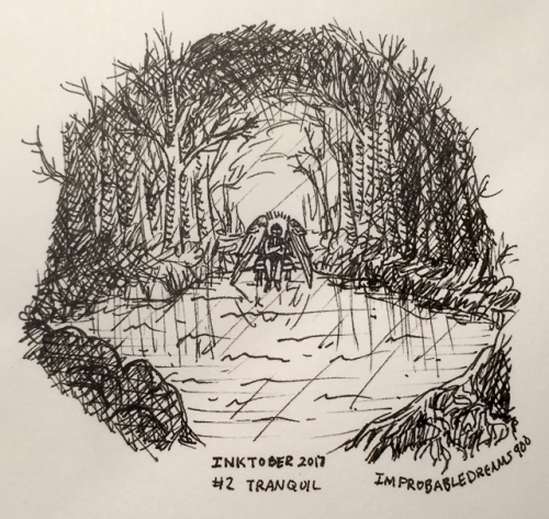 improbabledreams900:Inktober Day 2: TranquilCrowley sat in the...