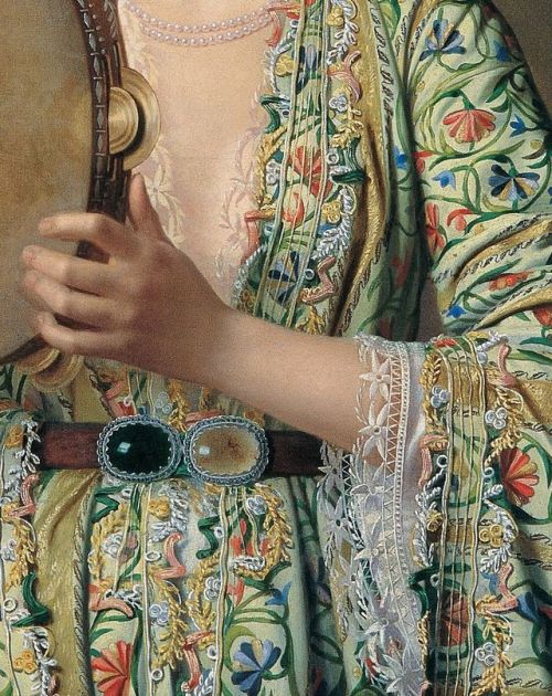 inividia:Portrait of a Lady of the Court Playing the Tambourine...