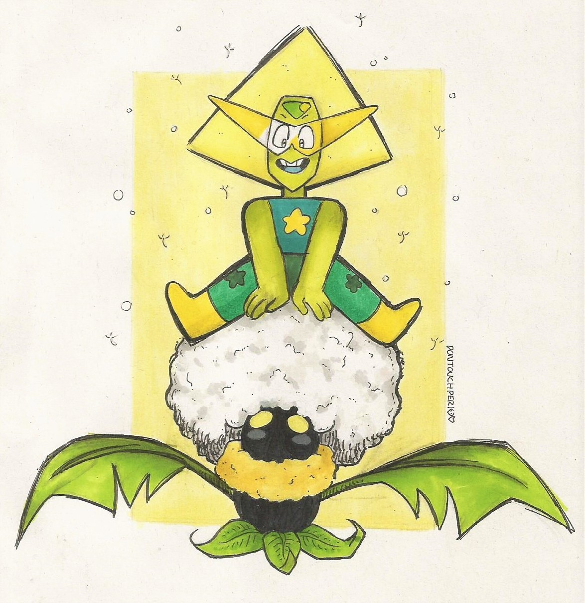 The Dandelion Heartless from the Tangled world is really cute and I felt the urge to draw Peridot with it. Also they looked like they could be used as icons so fskjsfhkjfshf