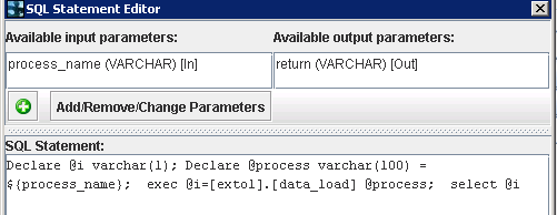 EXTOL Business Integrator SQL Procedure statement