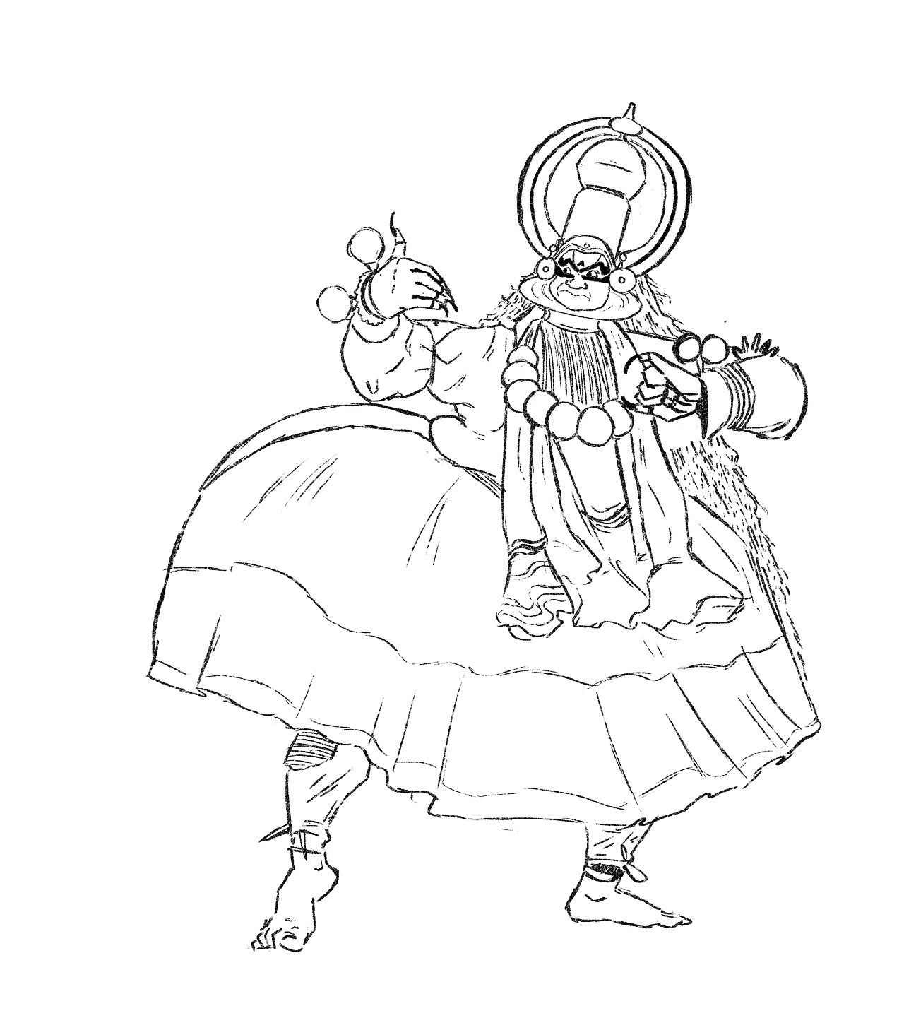 kathakali drawing full body