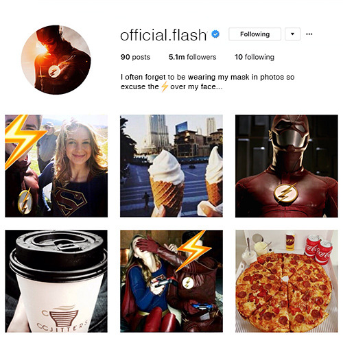 blacksiren:Social Media AU↳ Superflash + Instagram