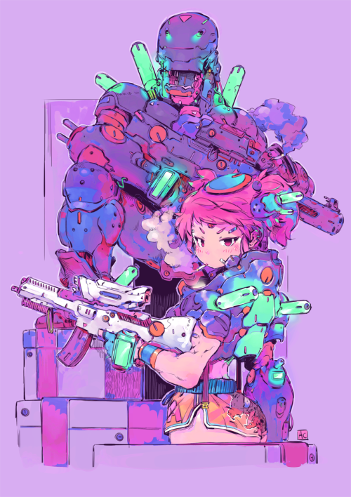 Robot Girl Anime Art