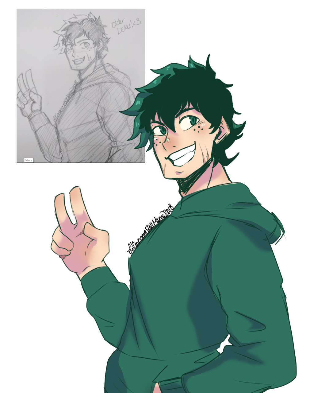 Redraw version of older!Deku Older!<b>Iida</b>... 