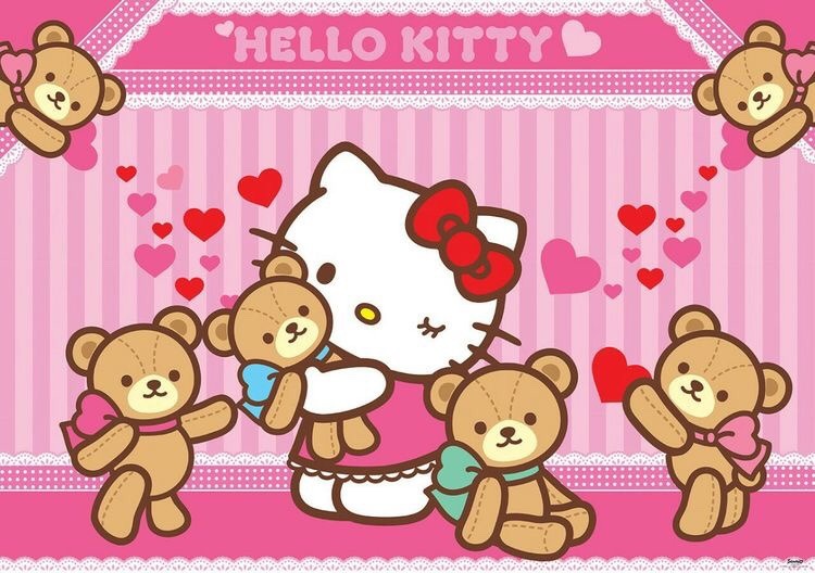 hello kitty with teddy bear