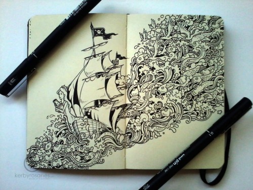 for-the-love-of-creativity:Spectacular Moleskine Doodles...