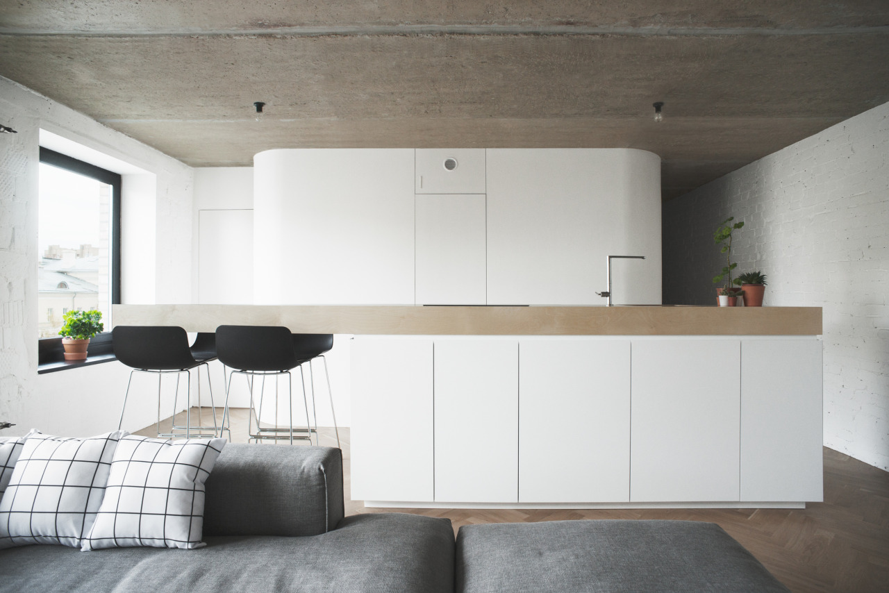 Concrete Ceiling Apartment Is A Minimalist House