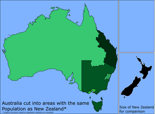 mapsontheweb:Australia cut into areas with the same Population...