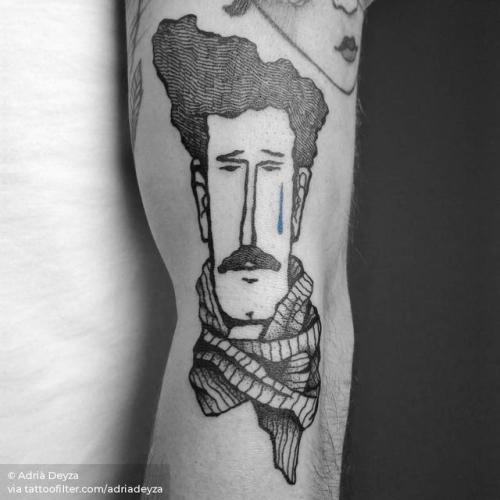 By Adrià Deyza, done at Unikat Tattoos, Berlin.... arm;contemporary;adriadeyza;facebook;blackwork;twitter;portrait;medium size;illustrative;upper arm