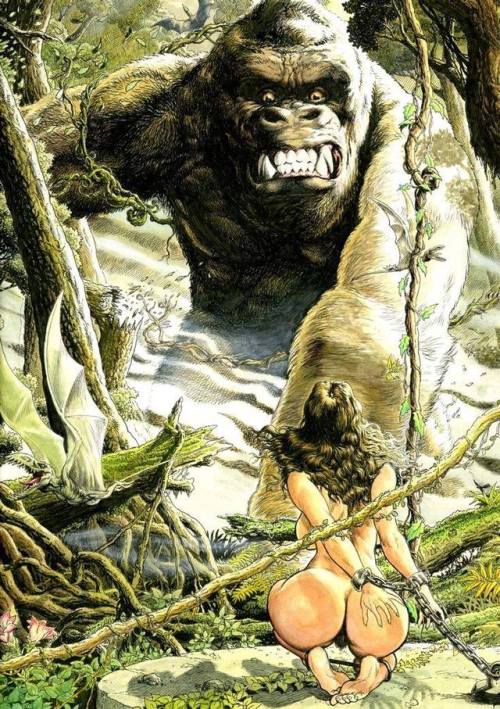 spicywarhoon:Kong the Mighty!  Art by Budd Root - I think.