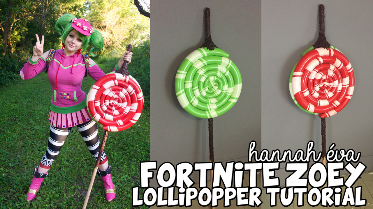 fornite lollipopper pickaxe tutorial zoey cosplay - zoey fortnite wig