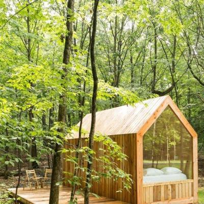 Our cabin tucked away in the Catskill Mountains